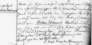 Beerdigung von Nicolaus Jetschmanek am 30 April 1862