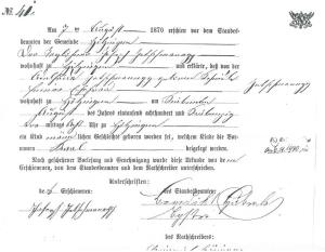 Geburtsurkunde Josef Jetschmanegg / 26.10.1829